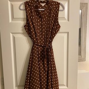 Brown Polkadot Pretty Woman Style Dress Sz 8